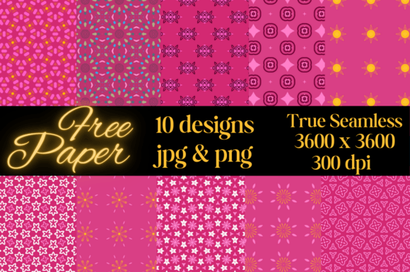 10 Pink True Seamless Patterns