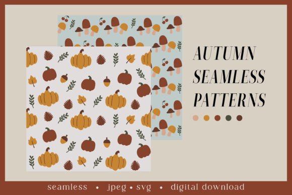 Autumn Seamless Patterns Doodle-style