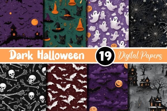 Dark Halloween Digital Patterns Set: A Versatile Tool for Creative Projects