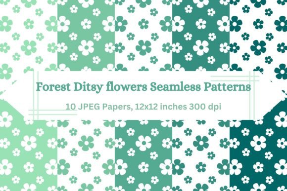 Forest Ditsy Flowers Seamless Patterns