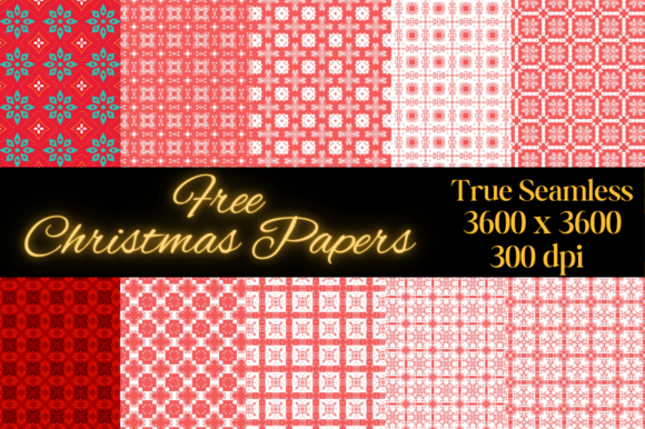 Free Christmas Seamless Patterns