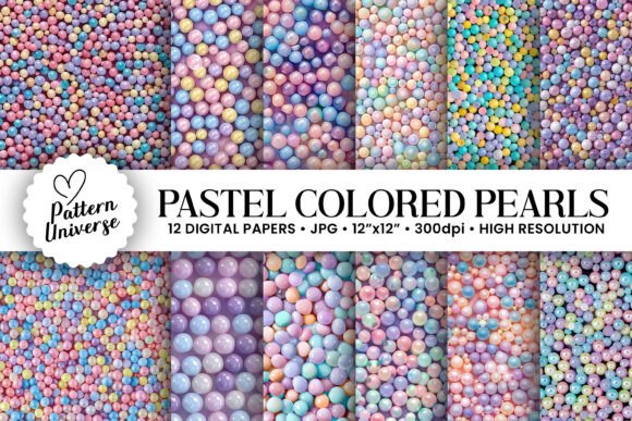 Pastel Colored Pearls Seamless Patterns: A Versatile Design Resource for Creative Projects